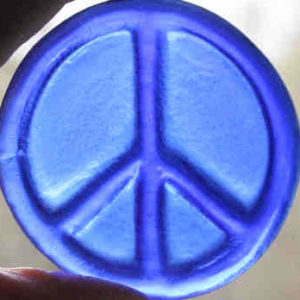recycled glass roundel blue peace sign