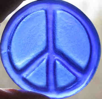 recycled glass roundel blue peace sign