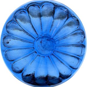 recycled glass rondel daisy design sky vodka blue