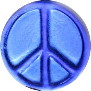 Recycled Glass Peace Sign design blue