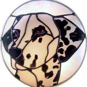 dalmatian dog stained glass suncatcher