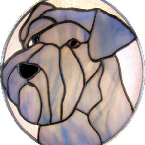 schnauzer dog stained glass suncatcher
