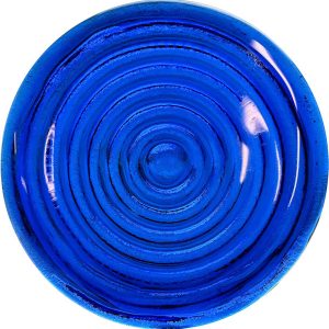 recycled glass rondel circles in circles design blue