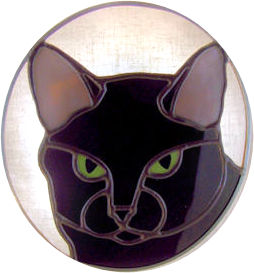 Black Cat Stained Glass Suncatcher $45