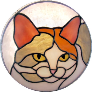 Calico Cat Stained Glass Suncatcher $60