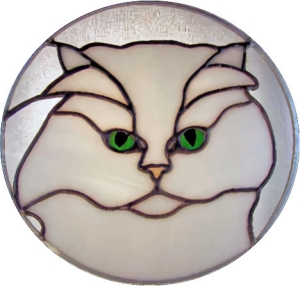 Chinchilla Persian Cat Stained Glass Suncatcher $60