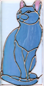 Russian Blue Cat Stained Glass Suncatcher $75