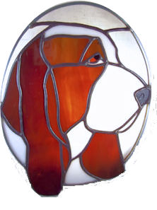 Basset Hound Dog Stained Glass Suncatcher $57