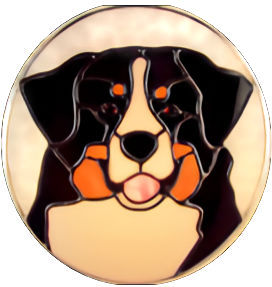 Bernese Mountain Dog Stained Glass Suncatcher $79