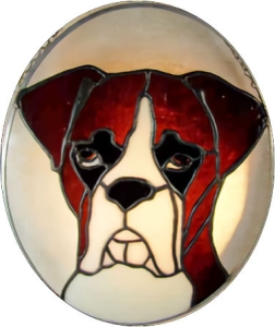 Boxer Dog Stained Glass Suncatcher $71
