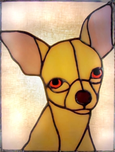 Chihuahua Dog Stained Glass Suncatcher $65