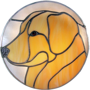 Golden Retriever (Profile) Dog Stained Glass Suncatcher $55