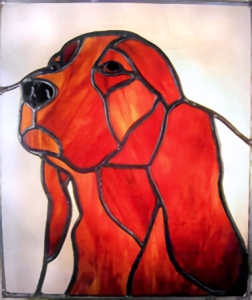 Irish Setter Dog Stained Glass Suncatcher $61