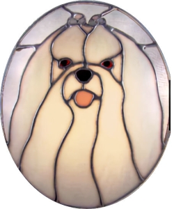 Maltese Dog Stained Glass Suncatcher $69