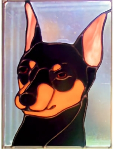 Miniature Pinscher Dog Stained Glass Suncatcher $73