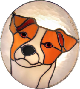 Parson Russell Terrier Dog Stained Glass Suncatcher $59