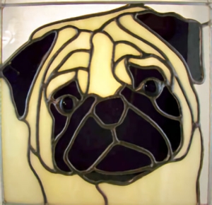 Pug Dog Stained Glass Suncatcher $85