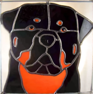 Rottweiler Dog Stained Glass Suncatcher $81