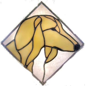 Saluki Dog Stained Glass Suncatcher $55
