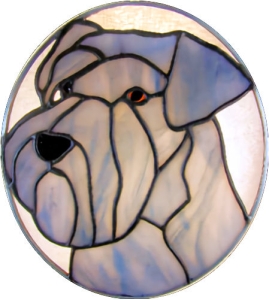 Schnauzer Dog Stained Glass Suncatcher