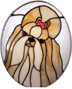 Shih Tzu Dog Stained Glass Suncatcher $79