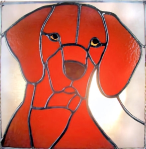 Vizsla Dog Stained Glass Suncatcher $65