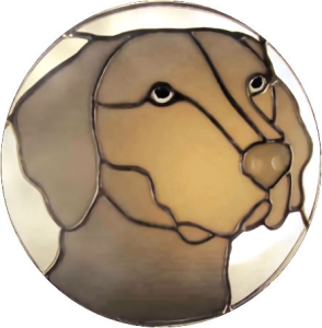 Weimaraner Dog Stained Glass Suncatcher $61