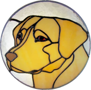 Yellow Lab Dog Stained Glass Suncatcher $67